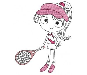 Stickdatei - Tennis Mädchen